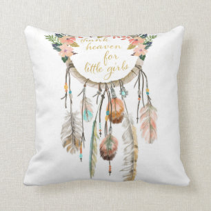 Boho Dreamcatcher Thank Heaven Little Girls Pillow