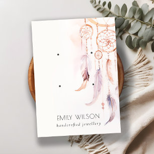 Boho Dreamcatcher Watercolor 2 Earring Display Business Card