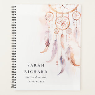 Boho Dreamcatcher Watercolor Lilac Blush Peach Planner
