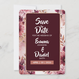 Boho Dreams Floral Elegance Save the Date Card