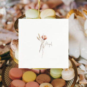 Boho Dried Botanical Shower Personalised Napkin