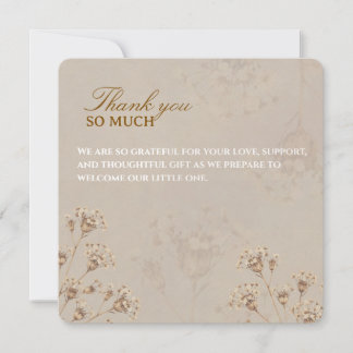 Boho Dried Flower Baby Shower Card
