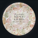 Boho Dried Leaves and Flowers Bridal Shower Paper Plate<br><div class="desc">Pastel leaves and roses in tan,  pink and sage green accent these paper plates - choose your size and style - perfect for bridal showers,  weddings,  baby showers,  birthdays or any occasion. MATCHING items in our collection.</div>