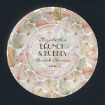 Boho Dried Leaves and Flowers Bridal Shower Paper Plate<br><div class="desc">Pastel leaves and roses in tan,  pink and sage green accent these paper plates - choose your size and style - perfect for bridal showers,  weddings,  baby showers,  birthdays or any occasion. MATCHING items in our collection.</div>
