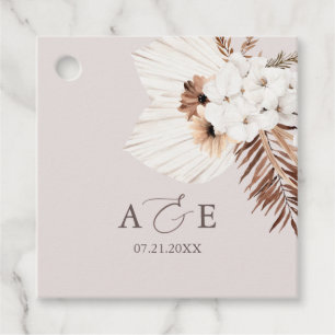 Boho Dried Palm Leaves Wedding Favour Tags