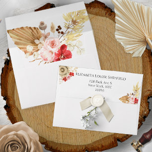 Boho Dried Palm Liner & Return Address Envelope