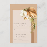 Boho Dried Palm Rust Floral Arch Wedding RSVP