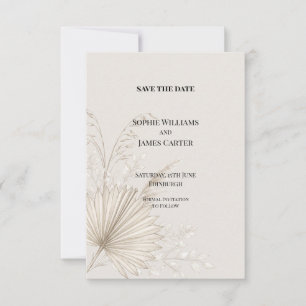 Boho Dried Palm Wedding Save the Date