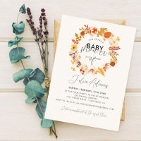 Boho Dried Rustic Floral Autumn Falls Baby Shower
