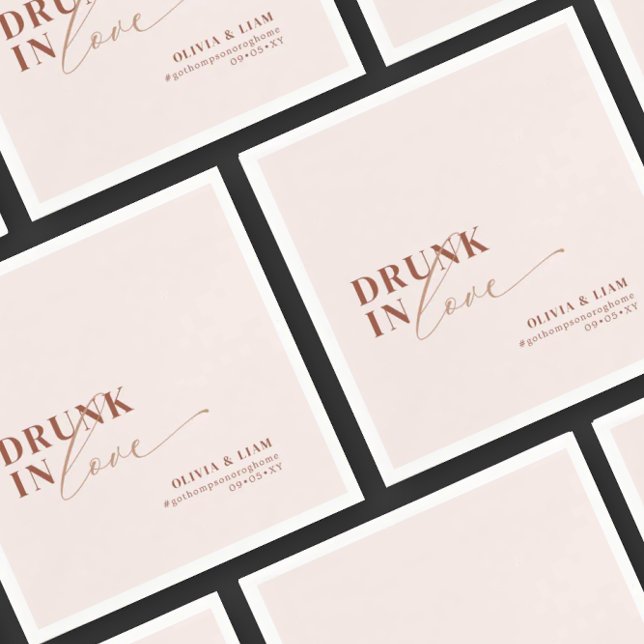 Boho Drunk In Love Blush Terracotta Wedding  Napkin (Creator Uploaded)
