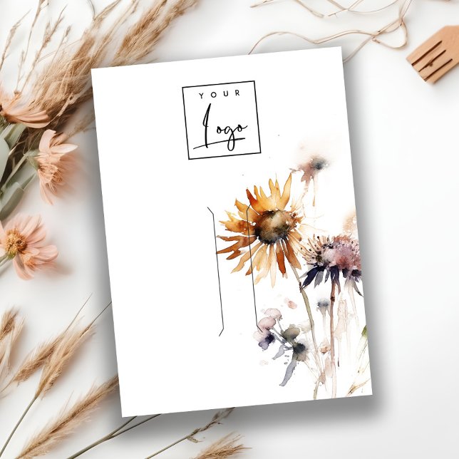 Boho Dry Wildflower Logo Hairpin Jewellery Display Business Card (Creator Uploaded)