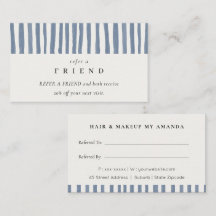 Boho Dusky Blue Watercolor Strips Refer A Friend