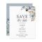 Boho Dusty Blue Beige Flowers Save The Date