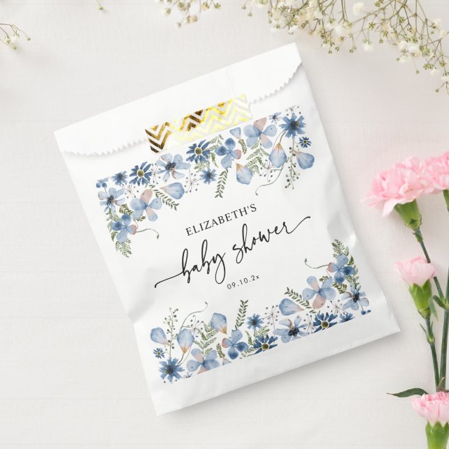Boho Dusty Blue Boy Baby Shower Favour Bag (Sealed)