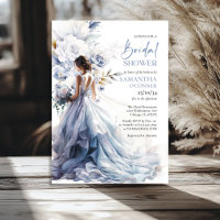 Boho dusty blue floral eucalyptus bridal dress