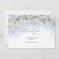 Boho dusty blue flowers white roses eucalyptus