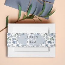 Boho Dusty Blue  Watercolor floral Wedding 