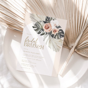 Boho Dusty Floral Bridal Brunch Invitation
