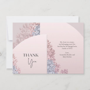Boho Dusty pink dusty blue hyacinths arch frame  Thank You Card