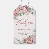 Boho dusty pink roses eucalyptus faux gold Wedding