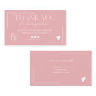 Boho dusty pink script order thank you