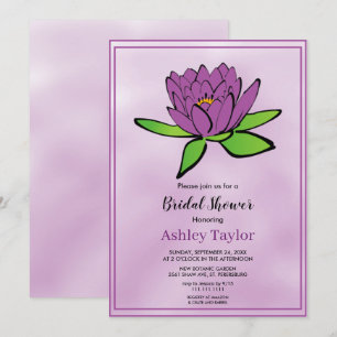 Boho dusty purple botanical floral Bridal Shower Invitation