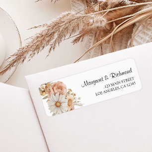 Boho Dusty Rose Floral Wedding Address