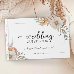 Boho Dusty Rose Floral Wedding Guest Book