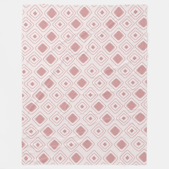 Boho Dusty Rose Tribal Geometric Aztec Pattern Fleece Blanket (Front)