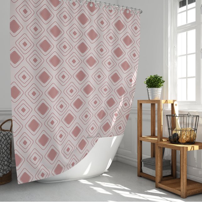 Boho Dusty Rose Tribal Geometric Aztec Pattern Shower Curtain (Boho Dusty Rose Tribal Geometric Aztec Pattern Shower Curtain)