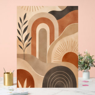 Boho Earth Tone Abstract Wall Art Acrylic Sign