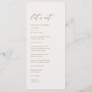 Boho  Earth Tone Pampas Grass Wedding Menu