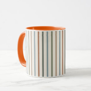 Boho Earth Tone Vertical Stripes Minimalist Patter Mug