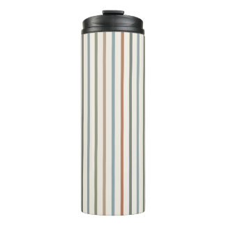 Boho Earth Tone Vertical Stripes Minimalist Patter Thermal Tumbler