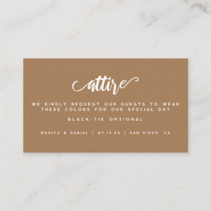 Boho Earth Tone Wedding Colour Palette Cards