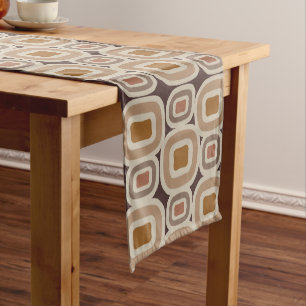 Boho Earth Tones Abstract Shapes Short Table Runner