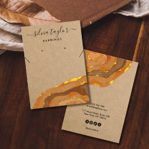 Boho Earth Tones Calligraphy Jewellery Display Business Card
