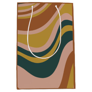 Boho Earth Tones Trendy Modern Abstract Pattern Medium Gift Bag