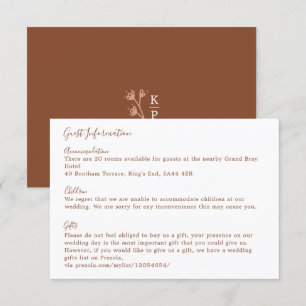Boho Earthy Botanical Elegant Ivory Guest  Enclosu Enclosure Card