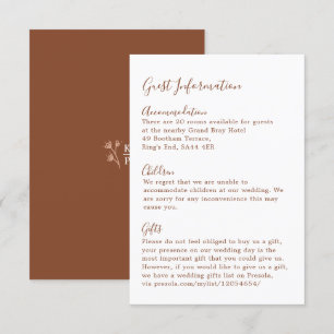Boho Earthy Botanical Elegant Ivory Guest  Enclosure Card