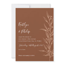 Boho Earthy Botanical Elegant Ivory  Invitation