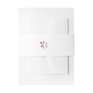 Boho Earthy Botanical Elegant Ivory Minimal Invitation Belly Band