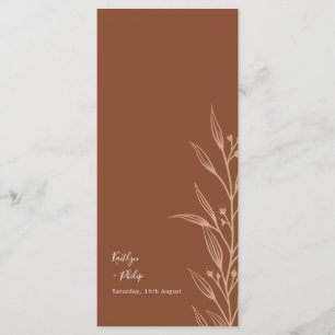 Boho Earthy Botanical Elegant Ivory Wedding Menu