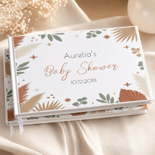 Boho Earthy Botanical Real Foil Guest Book