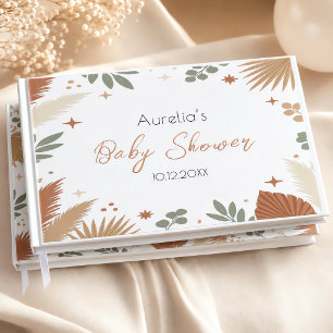 Boho Earthy Botanical Real Guest Book