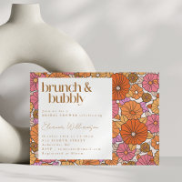 Boho Earthy Burnt Orange Floral Brunch Bubbly