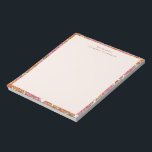 Boho Earthy Burnt Orange Floral Personalised Name  Notepad<br><div class="desc">Boho Earthy Burnt Orange Floral Personalised Name Stationery Notepad</div>