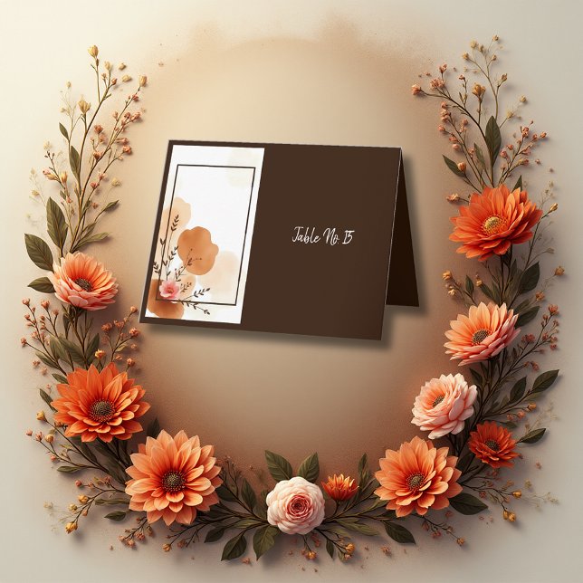 Boho Earthy Floral Accents table number card (Creator Uploaded)