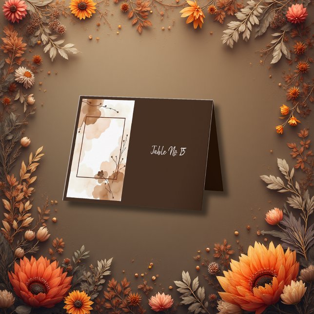 Boho Earthy Floral Accents table number card (Creator Uploaded)