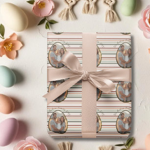 Boho Easter personalised Photo and name Wrapping Paper